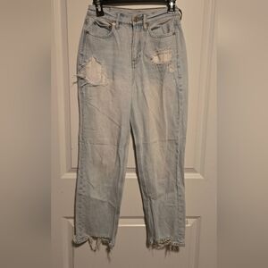 American Eagle Outfitters Blue Boyfriend Jeans Distressed Style